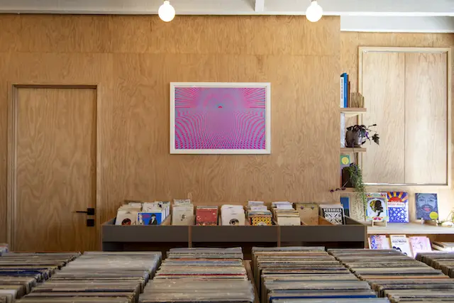 Records on records at Brooklyn Record Exchange's Bushwick location